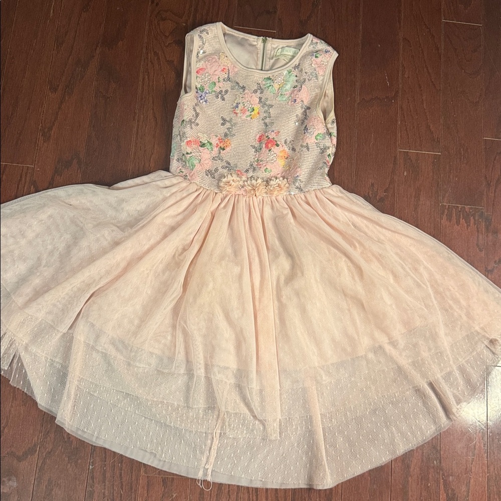 btween Pink Floral Sequin Dress